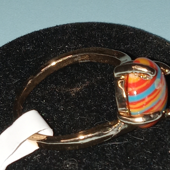 BLOWOUT PRICING Natural Stone And Gold Tone ring for women Size 9 - Picture 2 of 5